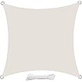 swift Sun Shade Sail 3m x 3m Waterproof Square PES Polyester 98% UV Block 3x3 Meter Sunscreen Awning Canopy Sail Shades for Garden Outdoor Patio with Free Ropes, Cream