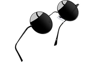 Joopin Redondas Gafas de Sol Hombre y Mujer Polarizadas Estilo Steampunk Retro Vintage Círculo Marco de Metal Protección UV400
