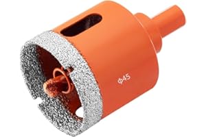 Meccion Diamentowa piła do płytek z wiertłem prowadzącym, lutowana próżniowo wiertło do płytek, porcelany, szkła, marmuru, ceramiki (45 mm)