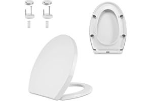 MAGNA RETAIL Soft Close Toilet Seat White | Oval Shaped | Quick Release Toilet Seat for Easy Clean | Top Fixing with Adjustable Hinges | Universal WC Heavy Duty Top Lid Closure