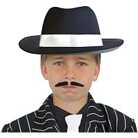 AL CAPONE Fedora Hut In Weiß – Velours-Trilby Mit Schwarzem Band, Gangster-Style