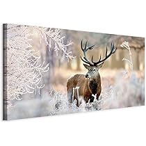 Poster Déco Cerf En Forêt - 30x40 Cm - Sans Cadre - Image Pour Salon Ou Chambre - Marque Komar