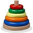 Brainytots Wooden Ring Stacker | Montessori Baby & Toddler Toy for Stacking & Sorting | Develops Fine Motor Skills, Problem Solving & Hand-Eye Coordination | Eco-Friendly Design