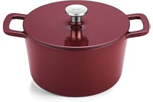 Fissler Collezione Moments, Rostiera in Ghisa Smaltata, Rotonda Diametro 24 cm, Pentola in Ghisa, Funzione Cocotte Aromastar, Compatibile Induzione, Rosso Bordeaux