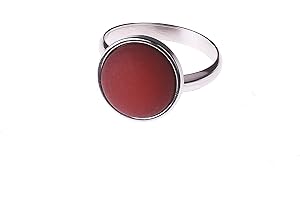Adi-Modeschmuck Adjustable Ring 'Elisa', 12 mm Polaris Cabochon in an Adjustable Stainless Steel Setting Handmade in Berlin