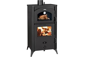KOMIRO Estufa de leña con horno, estufa de cocina, potencia de calefacción de 14 kW.