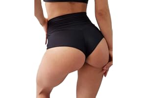 BZB Women's High Waist Yoga Shorts Gym Workout Booty Dance Hot Pants Athletic Butt Lifting Sports Leggings