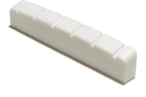 BLACK DOG MUSIC Guitare pour droitier Top Écrou Six Cordes 48 mm x 5 mm en noir, blanc ou ivoire blanc