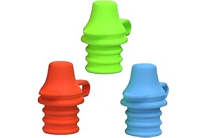 GNHG Set di 3 Beccucci in Silicone Alimentare per Bottiglie d'Acqua – Adattatori Universali Antigoccia per Bambini e Neonati, Compatibili con Biberon e Bottiglie Standard