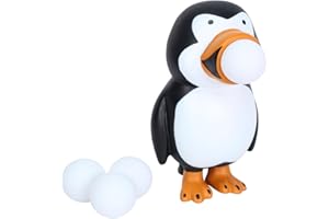 Zing Popper Toy - Launches Foam Balls Up to 20 Feet - Fun Indoor and Outdoor Game for Kids - Includes 4 Foam Balls (Penguin)