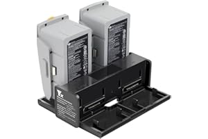 LILITOK Air 2S/Mavic Air 2 Smart LED Cargador de batería 4 en 1, pantalla digital Hub de carga compatible para DJI Air 2S/Mavic Air 2 Carga 4 Baterías