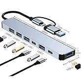 Coverzone &Ccedil;oklayıcı Adapt&ouml;r 7in1 USB/Type-c To USB A, USB C Macbook uyumlu &Ccedil;evirici Adapt&ouml;r &Ccedil;ok Portlu &Ccedil;oklayıcı 7 in 1 USB H