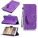 Produktbild Huawei Mate 8 Hülle, SpiritSun Ledertasche Schutzhülle für Huawei Mate 8 Folio PU Leder Tasche Case Cover Bookstyle mit Standfunktion und Kredit Kartenfächer (Feder und Vögel, Lila)