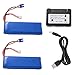 Produktbild XCSOURCE® 2 Stück 7,4V 2700mAh 30C Akku Lipo Batterie + 2 in 1 Batterie Ladegerät Gleichgewicht Für Hubsan H501S Quadcopter BC609