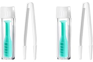 DEWFIGS ㅤ 4 Piezas Ventosas Lentillas, Ventosa Quita Lentillas Blandas, Removedor de Lentes de Contacto Rigidas, Insertador Escleral, Pinzas Blancas, Botellas Sin Aire, Herramientas de Remoción Segura Eficiente