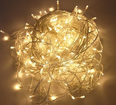 Quntis® Guirlande Lumineuses 100M 500 LEDs Etanche en Basse Pression, 8 Modes, Eclairage Decoration Maison Pour Anniversaire Noël Mariage Party Fêtes Lampes LED Blanc Chaude [Classe énergétique A +++]