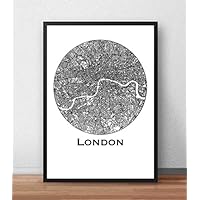 Plakat London England Minimalist Map - City Map, Dekoration, Geschenk