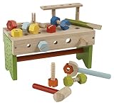 Werkzeugkasten mit Zubehör / 23-teilige Tischwerkbank aus Holz / Maße: 30 x 14 x 15,5 cm / für Kinder ab 2 Jahren geeignet - 2