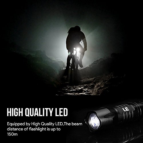 LE 2er Set Superhelle LED Taschenlampe, 14 LED, inklusive 6 AAA-Batterien, Camping Handlampe - 6