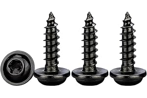 Drenky Tornillos Autotaladrantes M3x10mm,50 Piezas Tornillos Torx con Arandela Acero Inoxidable A2 V2A Negro Tornillos de Chapa Cabeza Redonda,Rosca Métrica Gran Dureza