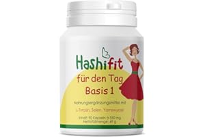 ‎HASHIFIT Basis 1 für den Tag 90 Kapseln, Schilddrüse Hashimoto Vitamine, Selen L-Tyrosin Yams Kurkuma, ohne Jod