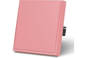 MVAVA Interruptor pared con Mate,Interruptores de luz con Garfio,Basculante Con Gran Panel,Fácil Instalación,1 Gang 1 Vía,86mm Rosa