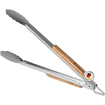 KULUNER 47,7 Cm Extra Lange Grillzange Mit Massivholzgriff – Hitzebeständig Bis 700°C, Ideal Für Outdoor-Grills