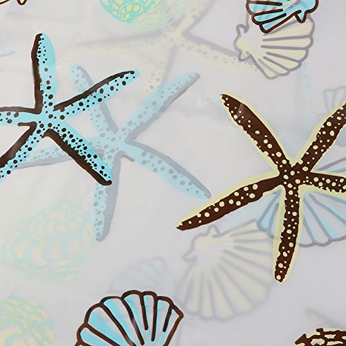 Bad Duschvorhänge, PEVA Bad Vorhang mit 12 Haken Starfish Design 70,8 * 70.8inch - 5