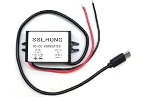 SSLHONG DC 8-60V to DC 5V Buck Converter 3A Voltage Adapter Power Supply Module Step Down Voltage Regulator 12V/24V/36V/48V to 5V Voltage Transformer (USB-C)