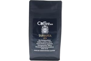 Coffeenes Coffee Arabica Tanzania, całe ziarna, palona, body - 3/5, kwasowość - 1/5, aromat - 4/5 (Coffee Tanzania) (1x 0,5 kg)