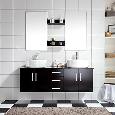 Mon Usine Discount LAtlantic : Ensemble salle de bain, 2 vasques et 2 miroirs