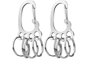 BlueStraw Stainless Steel Keychains Carabiner Clip, Quick Release Snap Hook Carabiner with Keyring Key Holder Organizer for Car Home Office Traveling, 2 Pack