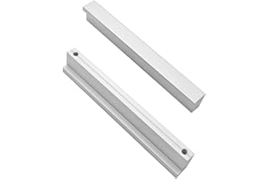 Qrity 2 Maniglia per Cassetto Mobili, 90° L Stile, Lega di Alluminio, Passo del Foro 96mm, Maniglie per Mobili da Cucina, Argentato