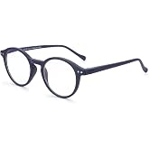 ZENOTTIC Blue Light Blocking Reading Glasses Anti Glare Lenses Retro Lightweight Round Frame Glasses for Men Women Magnificat