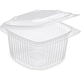 GUILLIN – ondipack OK375 Sacchetto di 50 Scatola 375 CC microonde ha Coperchio Charniere, Polipropilene, Trasparente, 12,3 x 