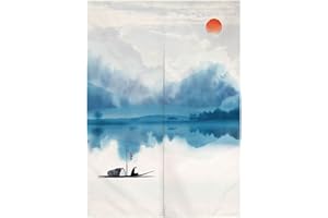 Hiseng Cortina de Puerta Japonesa Noren para Decoración del Hogar, Tapiz Cortina de Partición Dormitorio Kitchen Shop Restaurante Separador de Puerta (Barco de Pesca,70x120cm)