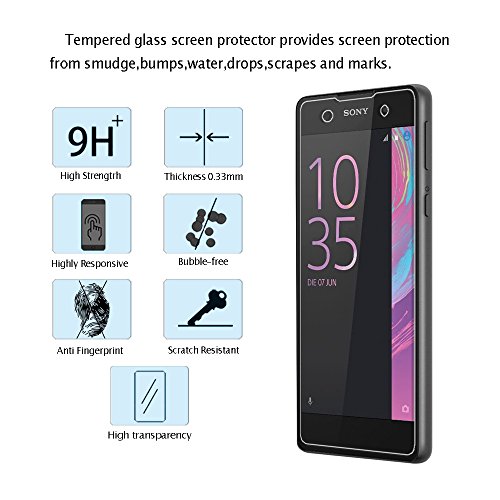 Sony Xperia E5 Panzerglas Schutzfolie 3 Stück, WEOFUN Displayschutzglas Panzerfolie für Sony Xperia E5 Schutzglas Folie 5 Zoll [0.33mm, 9H, Ultra-klar] - 3