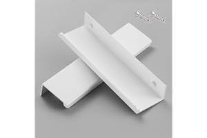 VOLESENI 2 Pezzi Maniglia per Armadi Maniglia Invisibile Maniglia di Armadio da Cucina Mobili Cassetto Maniglie Nascosto Tiretti Armadio Bianco