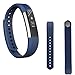 Produktbild Sansee Ersatz-Armband Silikon-Gürtelschnalle + Schutzfolie für Fitbit Alta HR (Silikonband + Folie) (Dunkelblau)