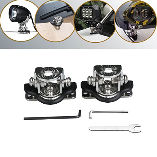 Lightronic2pcs Universal A Pillar Hood Led Work Light bar Mount Bracket Clamp Holder 304 Stainless Steel Offroad