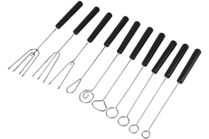 Raguso Lot de 10 fourchettes à chocolat en acier inoxydable pour la fabrication de chocolats - Fournitures de pâtisserie pour les magasins de dessert