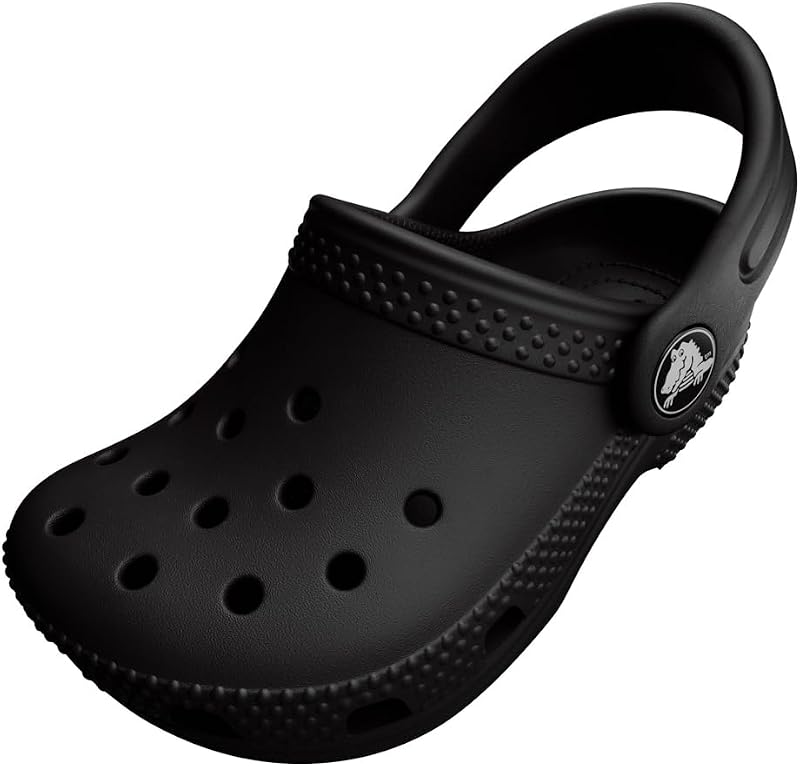 Crocs Unisex-Child Classic Clogs, Black, 5 Big Kid US