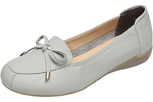 Jamron Femmes Cuir Véritable Chaussures de Confort Semelle Souple Ballerines Bas Talon Compensé Chaussons