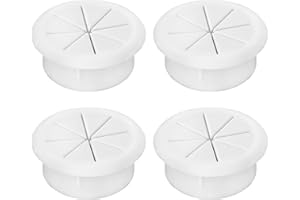 THETAG Passe Câble en Plastique, 4 Pièces Couvercle de Filetage de Câble 50mm Oeillets de Trou de Câble Passe Cable Bureau pour Les Meubles de Bureau Table Bureau d'ordinateu Blanc