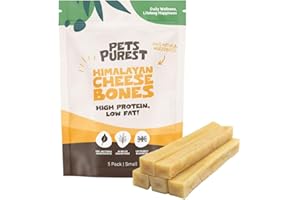 Pets Purest Barres au Lait de Yak de l'Himalayan à Mâcher Petit - Friandises Naturelles Os au Fromage - pour Tous Les Ages, Chiots & Les Chiens Agés - Bâtonnets de Protéines & Calcium Longue Durée