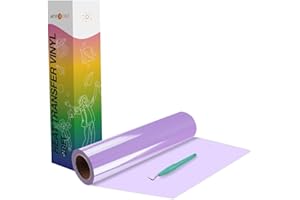 HTVRONT Heat Transfer Vinyl Rolls - 12" x 20ft Lilac Iron on Vinyl for Shirts, HTV Vinyl for All Cutter Machine - Easy to Cut & Weed for HTV Heat Vinyl Design (Lilac)