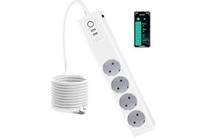 UseeLink Smart WLAN Steckdosenleiste mit 4 AC-Steckdose und 2 USB, Mehrfachsteckdose mit Überspannungsschutz Timing Funktion, App Fernsteuerung, Kompatibel mit Alexa und Googllee-Home, Nur 2,4GHz, 16A
