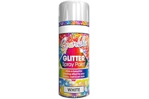 SCHNAZZ 1x Glitter White Spray Paint 200ml Decorative, Quick Drying Spray, Creative, Dazzling Effect to your Hobby Art and Craftfor Interior and Exterior Use