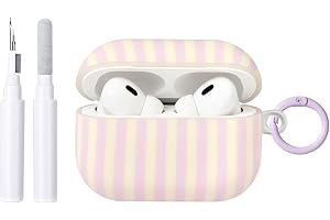 Reownest Kompatibel med AirPods Pro 3 Generation fodral med rengöringskit, fodral fodral sött mode ränder estetiska mönster r