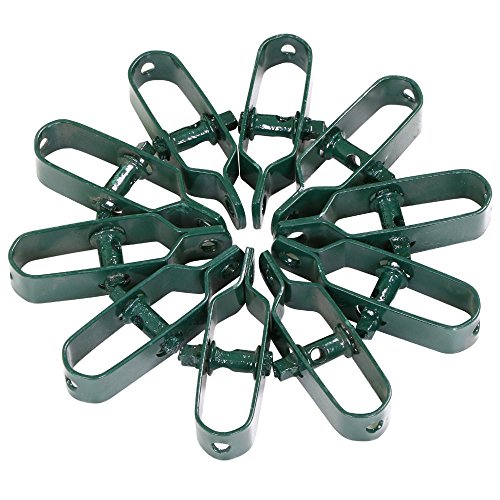 Yahee 10 X Drahtspanner 100mm grün verchromt Maschendraht Zaunzubehör Zaunspanner - 2